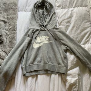 Nike grey cropped hoodie